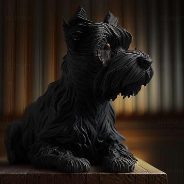 3D model Black Terrier dog (STL)